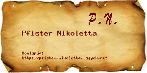 Pfister Nikoletta névjegykártya