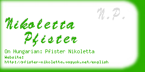 nikoletta pfister business card